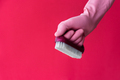 Hand in pink glove with cleaning brush - PhotoDune Item for Sale