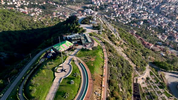 Turkish Park of Alanya Aerial View 4 K