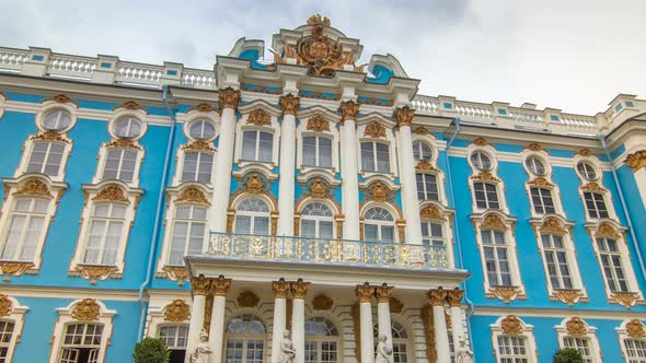 The Catherine Palace Timelapse Hyperlapse Is a Rococo Palace Located in the Town of Tsarskoye Selo