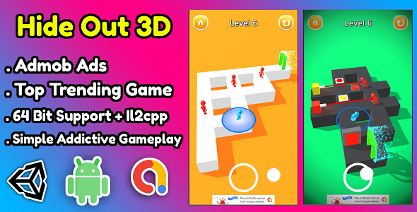 Hide Out 3D Game Unity Source Code + Admob Ads