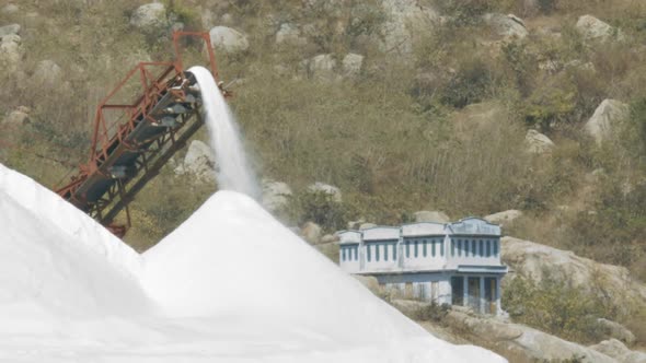 Salt Pile Poured By Combine Belt at Blue Building