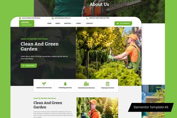 Gnome - Lawn & Garden Care Services Elementor Template Kit