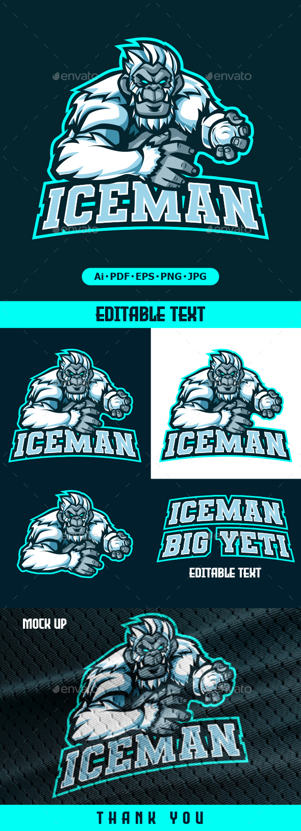 Iceman Yeti mascot logo for eSport team
