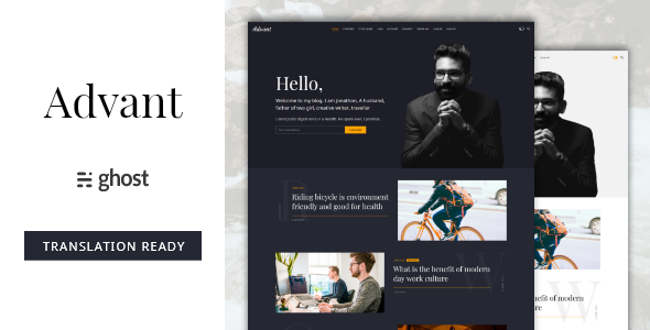 Advant - Modern Ghost Theme for Personal or Professional Blog