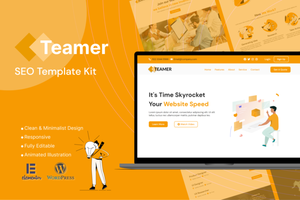 Introducing Teamer: The Ultimate SEO Marketing Elementor Template Kit for Buyers