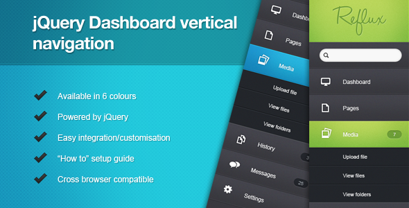 jQuery Dashboard Vertical Navigation