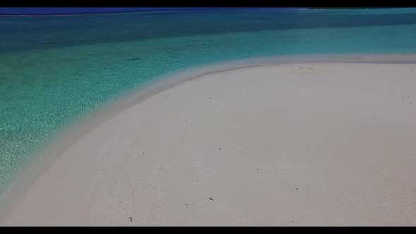 Aerial top view abstract of paradise shore beach lifestyle by clear ocean and white sand background 