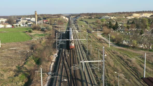 View Of Train In Industrial Zone