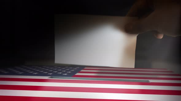 Digital Composite Hand Voting To National Flag OF United States