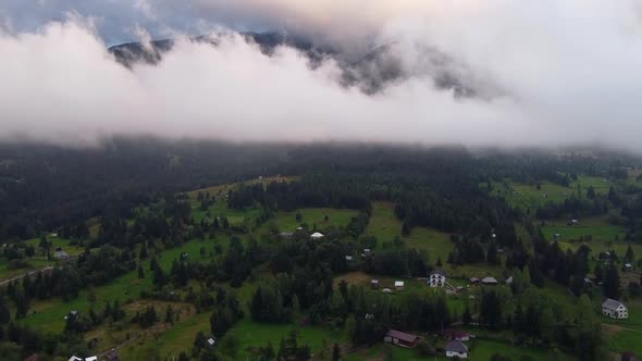 Mountains In Clouds Aerial View