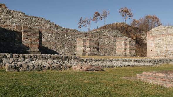 GAMZIGRAD, SERBIA - DECEMBER 25, 2017  Palaces and temples of ancient  complex Felix Romuliana built