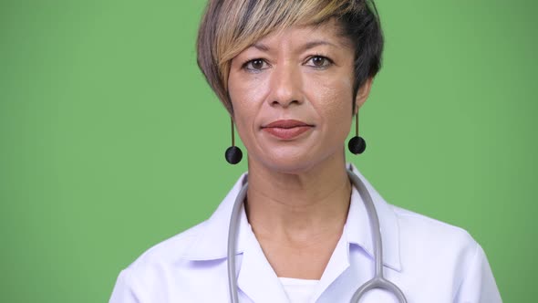 Happy Mature Beautiful Multi-ethnic Woman Doctor