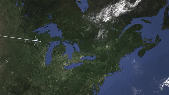 Commercial Plane Arrives To Montreal Canada alt