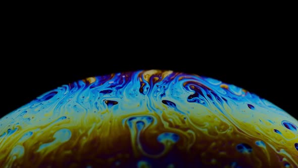 Virtual Reality Space with Abstract Multicolor Psychedelic Planet. Closeup Soap Bubble Like an Alien