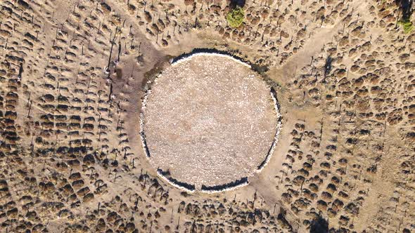 Aerial View of Sad Hill Cementery a Location of One of the Scenes From the Movie The Good the Ugly