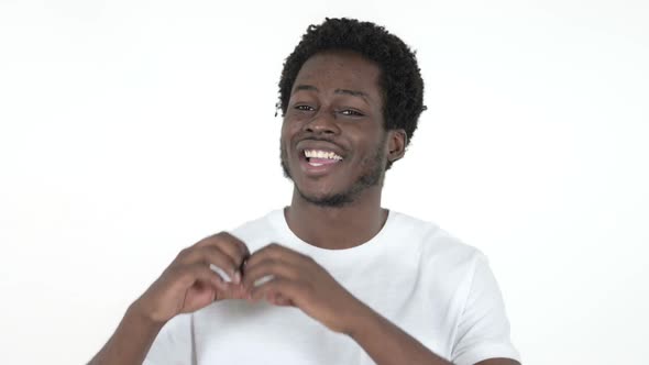 Handmade Heart By African Man White Background