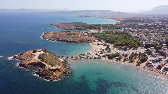 Aerial Video View From Drone on Underwater Reefs and Coastal Rocks in Mediterranean Sea Near Beaches