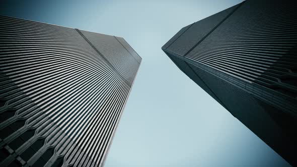 Low Angle Of World Trade Center Towers