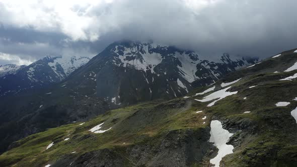 Aerial View of Grossglockner Mountain Peaks in Austria