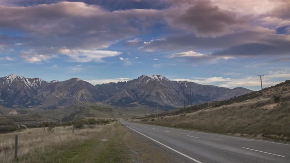 New Zealand road in Arthurs Pass