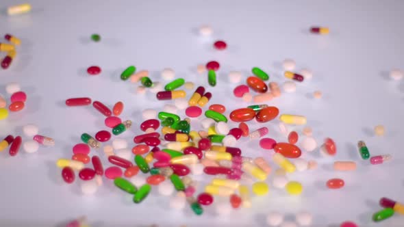 Coloured Pills Falling