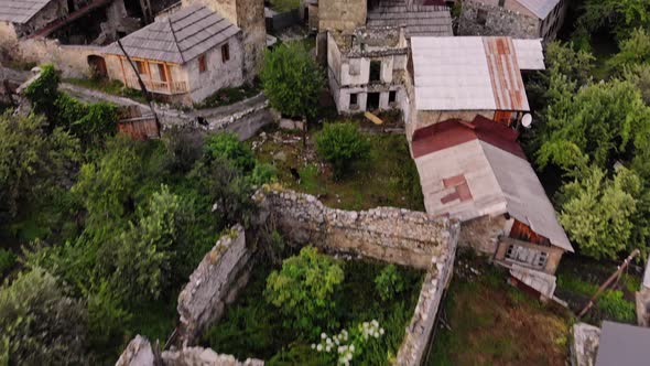Mestia Village with Typical Tower Houses