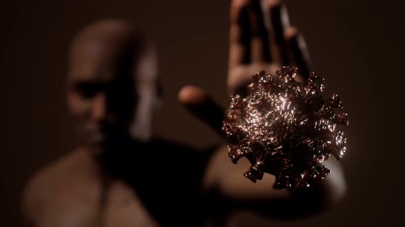 Scared Man Gesturing Stop Afraid of Coronavirus COVID19 Infection alt