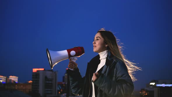 Woman Femenist Shout Loudspeaker Victory Female Right Gender Strike