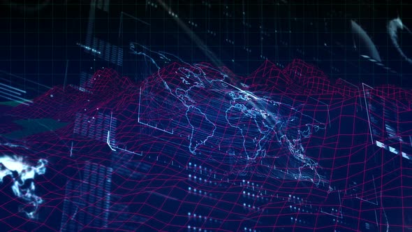 Digital codes with terrain and earth in the background alt