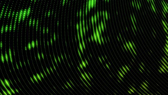 Green Color Glowing Grid Particle Line Animated On Black Background