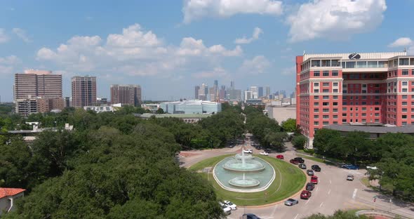 Aerial of the Houston museum district