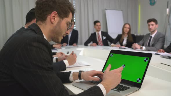 Young businessman discussing in a meeting