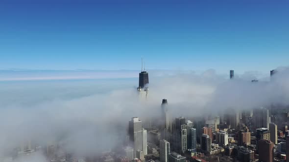 Magnificent Mile, Chicago, Under a Thick Layer of Clouds 