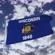 Wisconsin Flag With Sky 4k - VideoHive Item for Sale