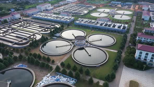 4K Shocking Aerial Photography Changsha Yuelu District Sewage Treatment Plant