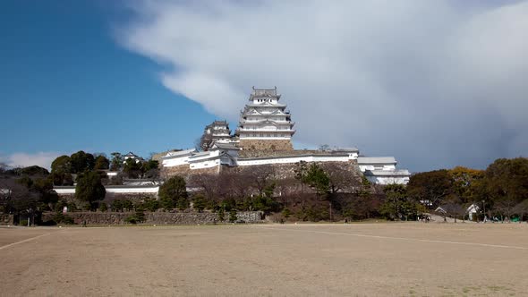 Himeji Castle Historical Landmark Japan Timelapse