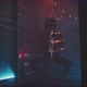 Bare feet trumpeter playing in a room with red and blue neon light - VideoHive Item for Sale