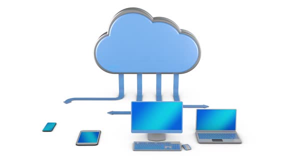 Cloud With Arrows And Computers alt