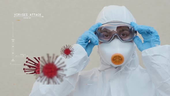 Covid-19 Global Pandemic Virus Animated Doctor Virologist in Suit and Glasses