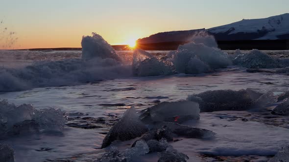 Iceland Black Sand Beach Icebergs