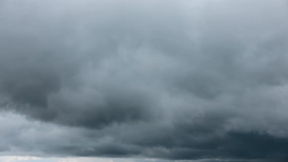 Cloudy Dramatic Sky With Fluffy Clouds Before Rain Or Storm