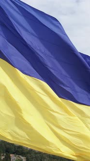 Vertical Video National Flag of Ukraine By Day