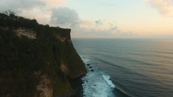 Rocky Coastline on the Island of Bali. Aerial View