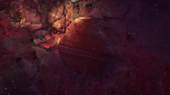 Nebula Red Cloud with Planet 4K