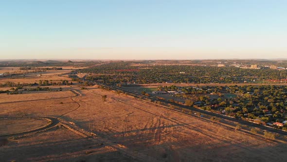 Drone Field Fly Over Sunny Day