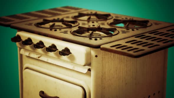 Old Vintage Retro Stile Gas Stove