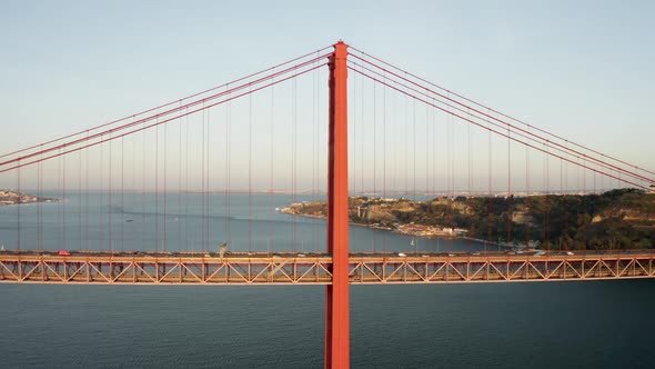 Aerial Footage of the Long Suspension Bridge