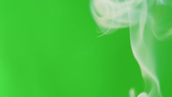 Smoke Jet on Green Chroma Key Background