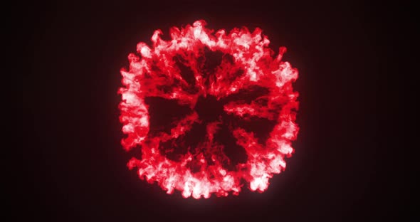 Digital animation of fire burst exploding 4k