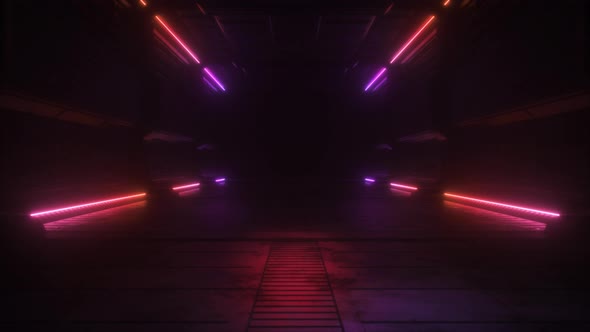 Colorful Neon Sci Fi Tunnel
